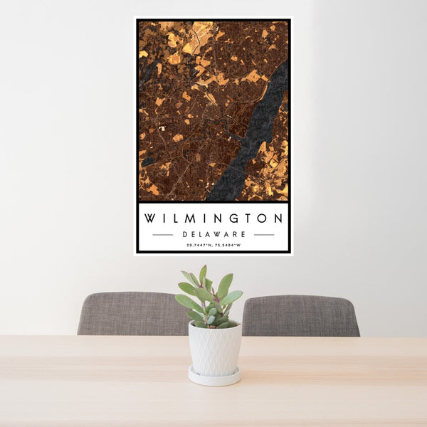 Wilmington - Delaware Map Print in Ember
