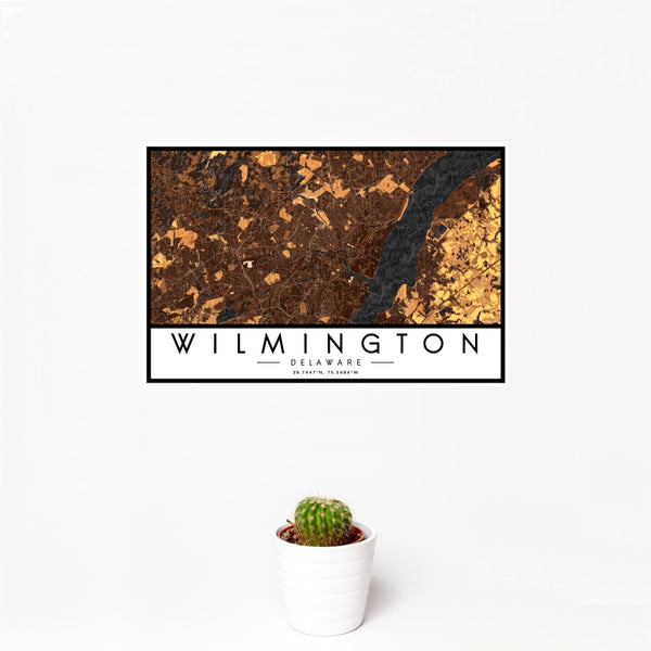 Wilmington - Delaware Map Print in Ember