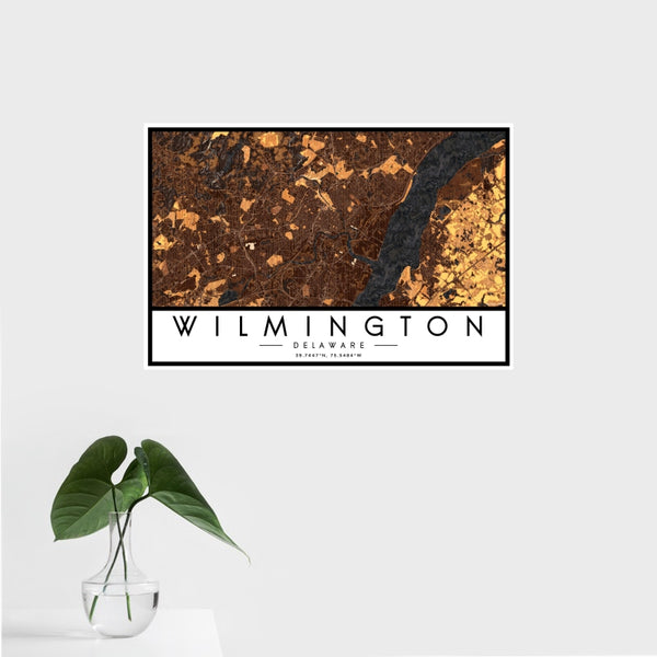 Wilmington - Delaware Map Print in Ember