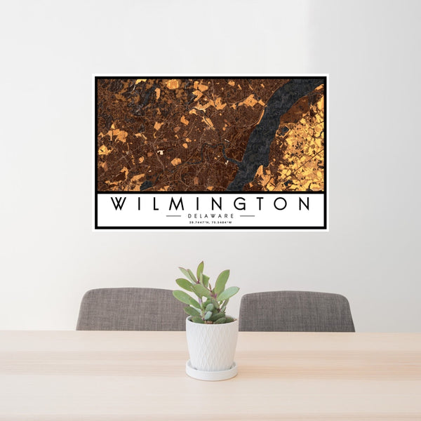 Wilmington - Delaware Map Print in Ember