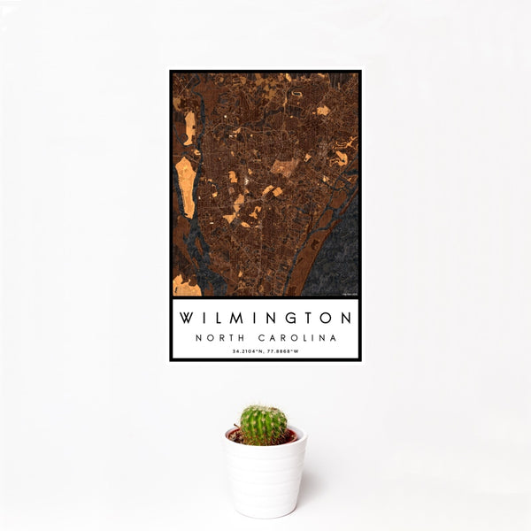 Wilmington - North Carolina Map Print in Ember