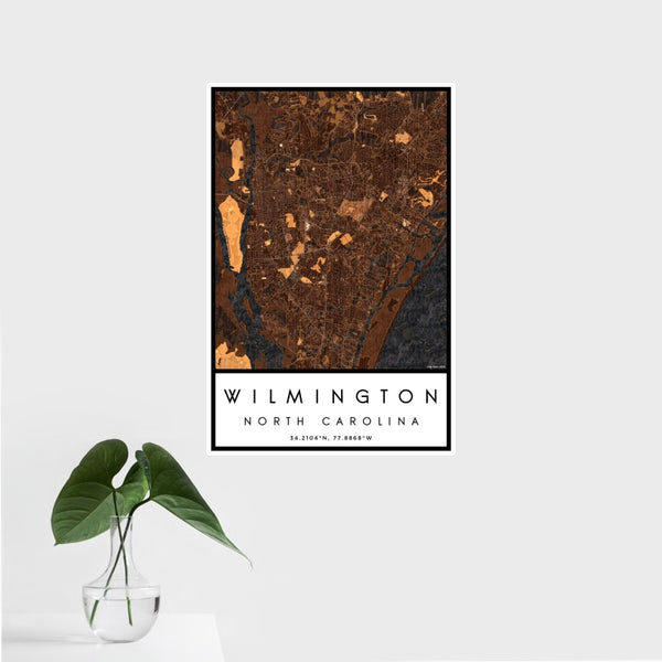 Wilmington - North Carolina Map Print in Ember