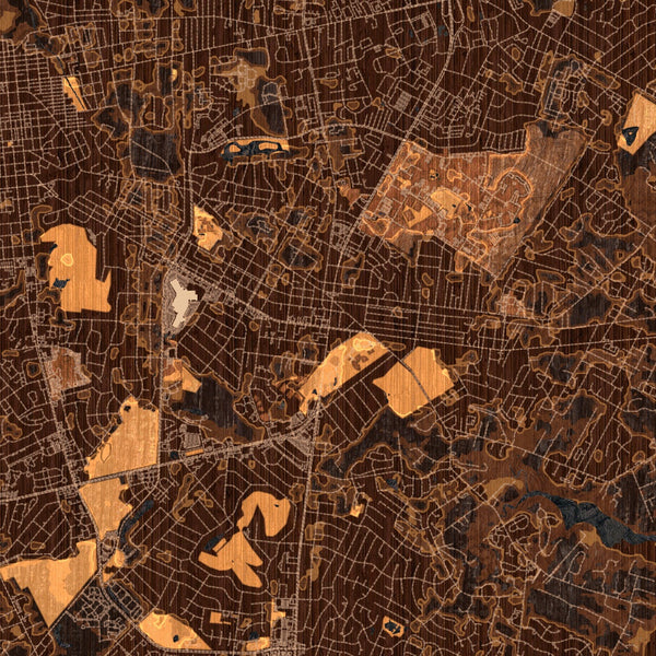 Wilmington - North Carolina Map Print in Ember