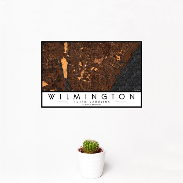 Wilmington - North Carolina Map Print in Ember