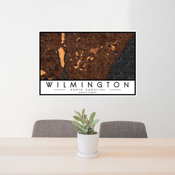 Wilmington - North Carolina Map Print in Ember