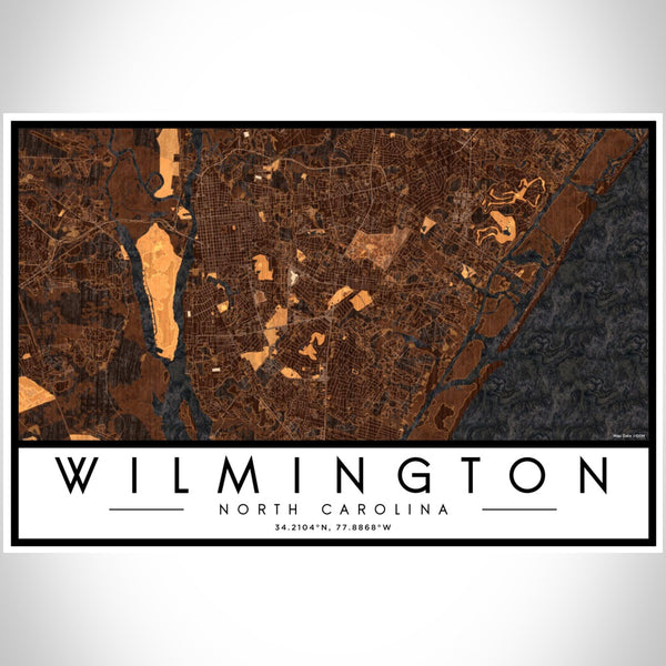 Wilmington - North Carolina Map Print in Ember