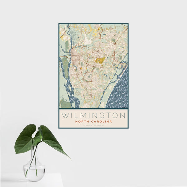 Wilmington - North Carolina Map Print in Woodblock