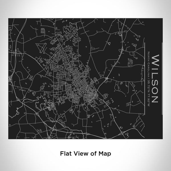 Rendered View of Wilson North Carolina Map Engraving on 20oz Stainless Steel Insulated Bottle with Bamboo Top in Black