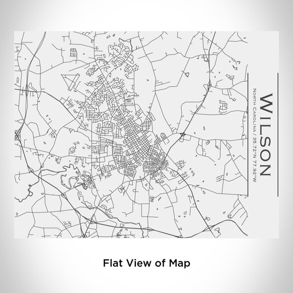Rendered View of Wilson North Carolina Map Engraving on 20oz Stainless Steel Insulated Bottle with Bamboo Top in White