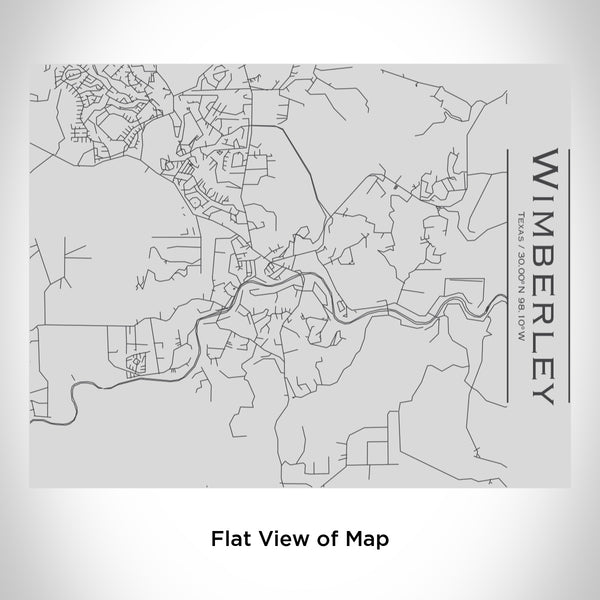 Rendered View of Wimberley Texas Map Engraving on 20oz Stainless Steel Insulated Bottle with Bamboo Top