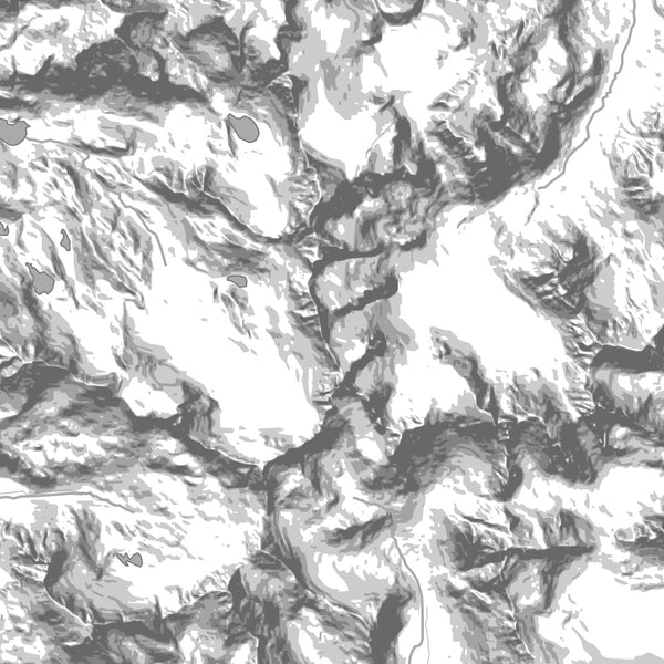 Wind River Range Wyoming Map Print in Classic Style Zoomed In Close Up Showing Details