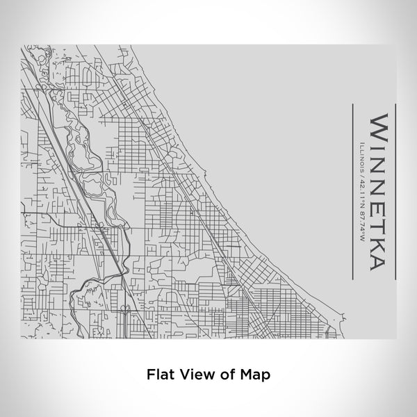 Rendered View of Winnetka Illinois Map Engraving on 20oz Stainless Steel Insulated Bottle with Bamboo Top