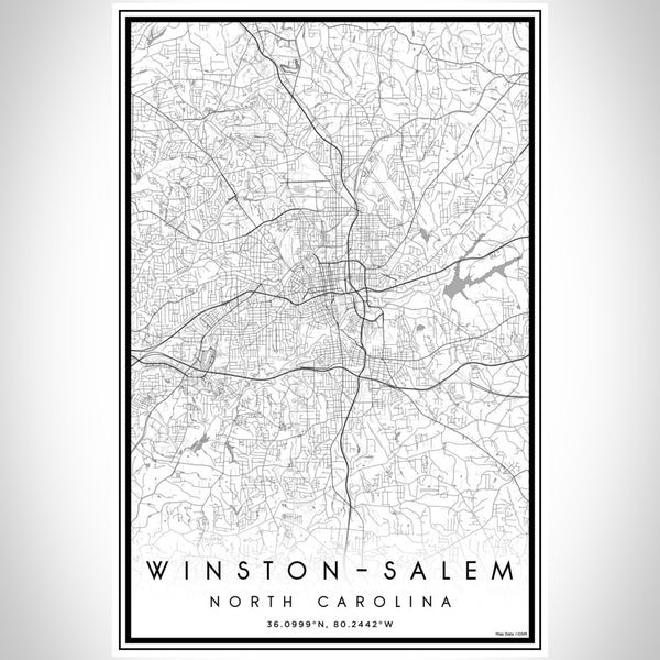 Winston-Salem - North Carolina Classic Map Print