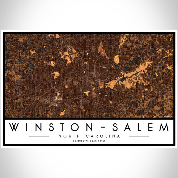 Winston-Salem - North Carolina Map Print in Ember