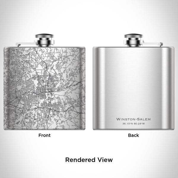 Winston-Salem - North Carolina Map Hip Flask