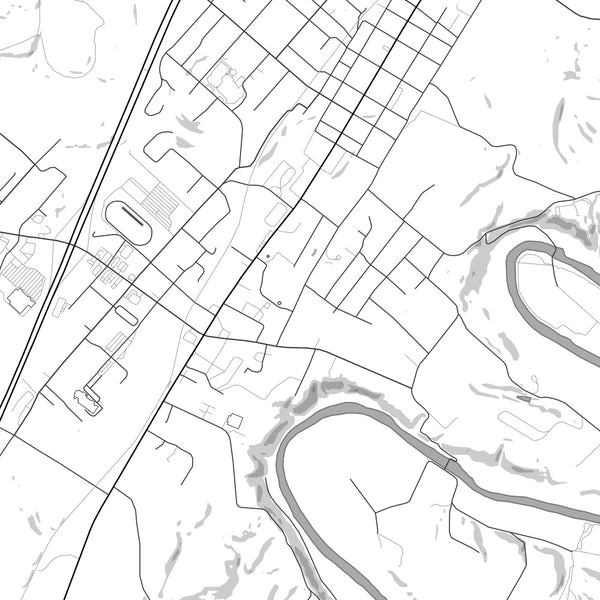 Woodstock Virginia Map Print in Classic Style Zoomed In Close Up Showing Details