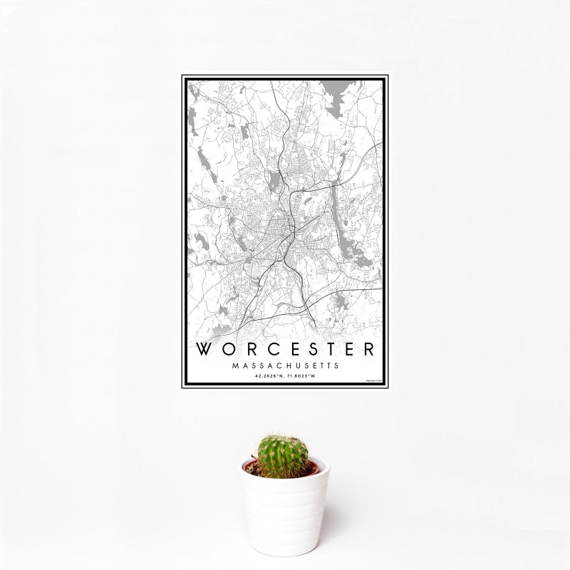 Worcester - Massachusetts Classic Map Print