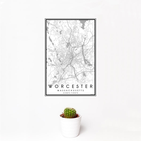 Worcester - Massachusetts Classic Map Print