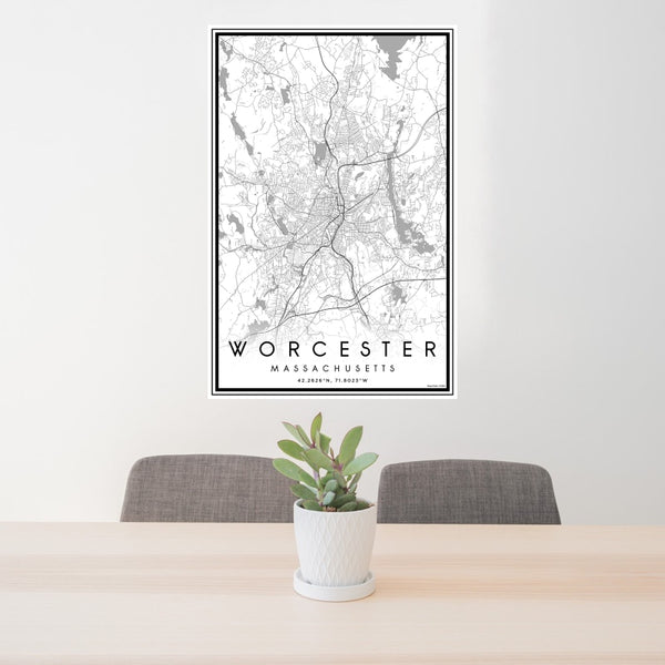 Worcester - Massachusetts Classic Map Print