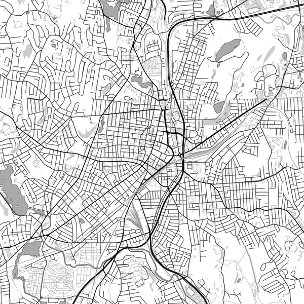 Worcester - Massachusetts Classic Map Print
