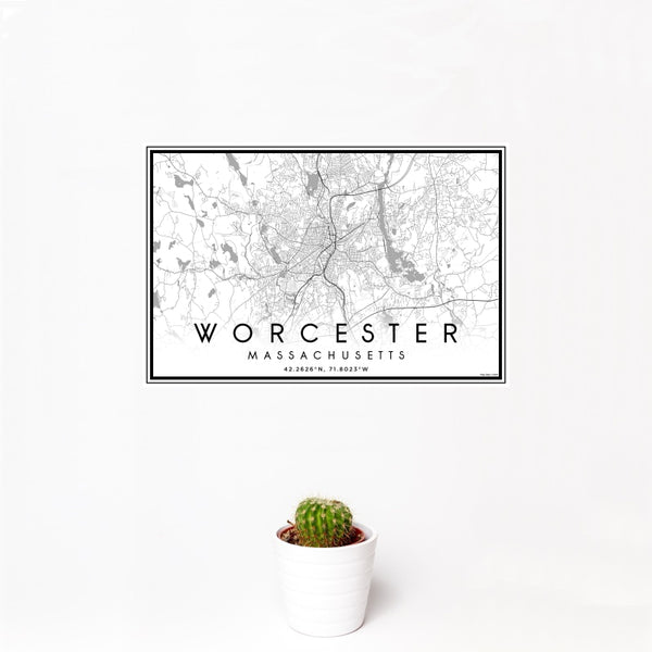 Worcester - Massachusetts Classic Map Print