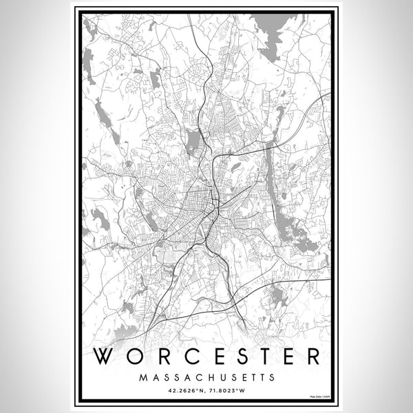 Worcester - Massachusetts Classic Map Print