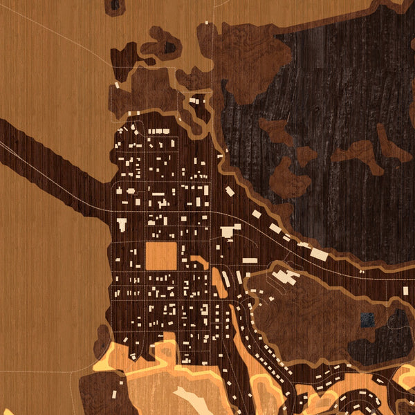 Worley Idaho Map Print in Ember Style Zoomed In Close Up Showing Details