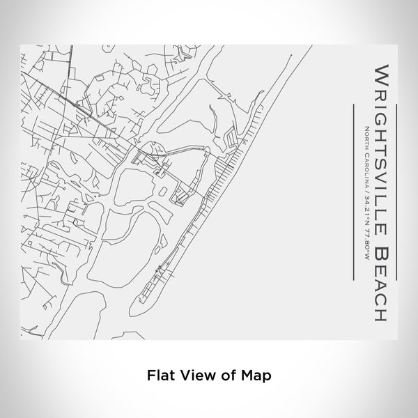 Rendered View of Wrightsville Beach North Carolina Map Engraving on 20oz Stainless Steel Insulated Bottle with Bamboo Top in White