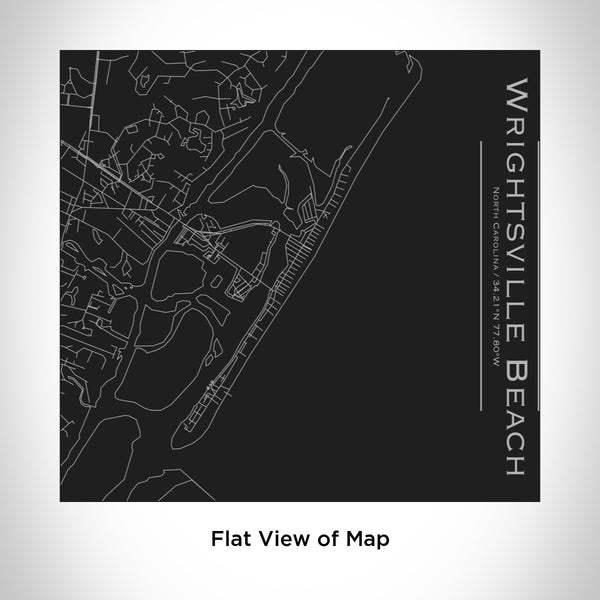 Rendered View of Wrightsville Beach North Carolina Map Engraving on 17oz Stainless Steel Insulated Tumbler in Black