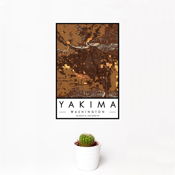 Yakima - Washington Map Print in Ember