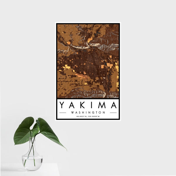 Yakima - Washington Map Print in Ember