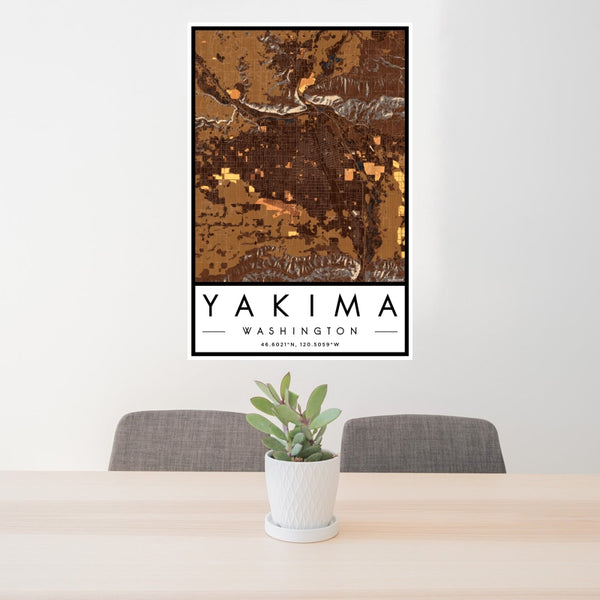 Yakima - Washington Map Print in Ember