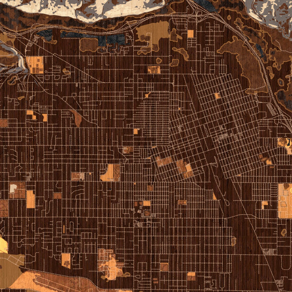 Yakima - Washington Map Print in Ember