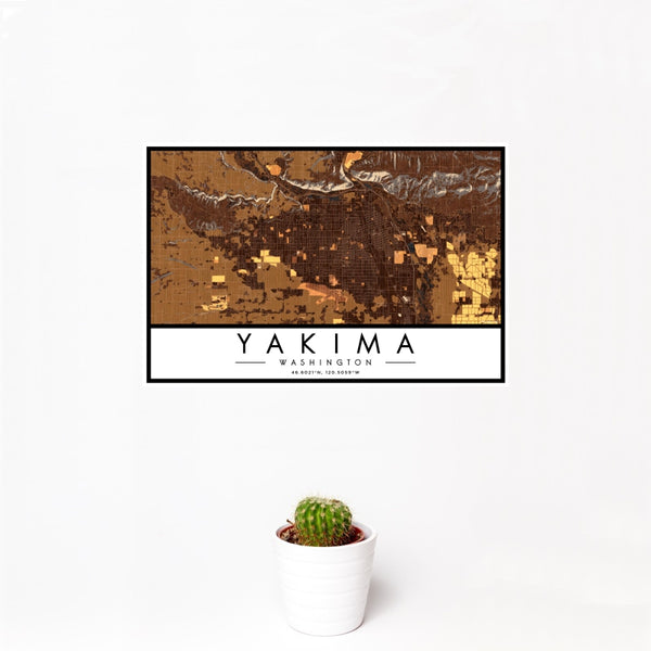 Yakima - Washington Map Print in Ember