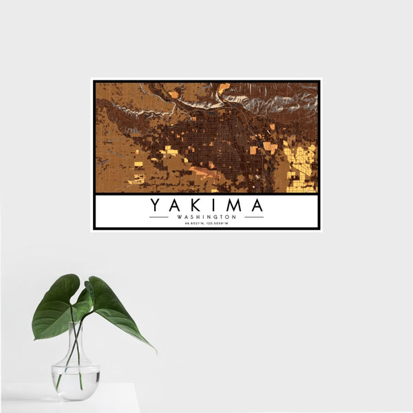 Yakima - Washington Map Print in Ember