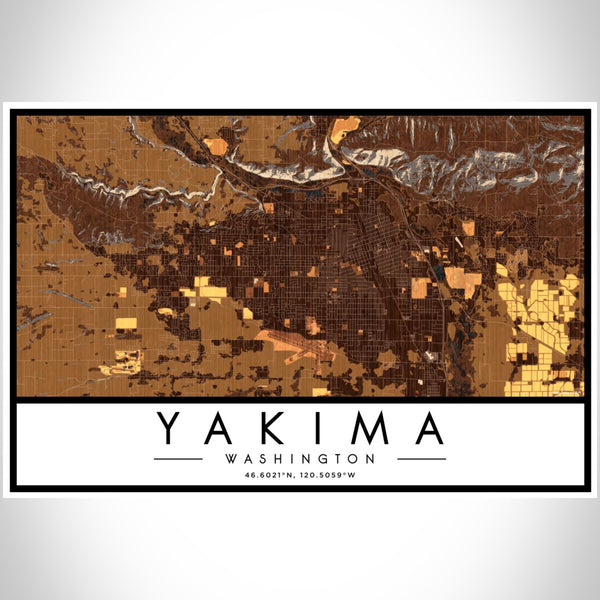 Yakima - Washington Map Print in Ember