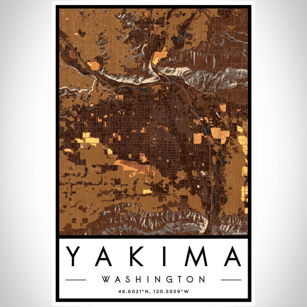 Yakima - Washington Map Print in Ember