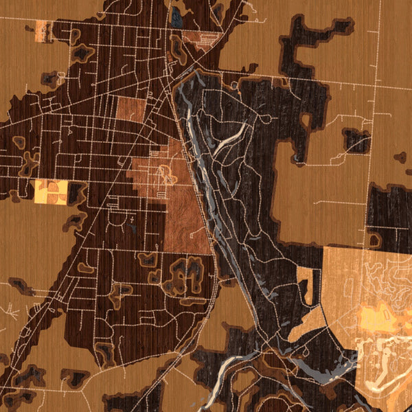 Yellow Springs - Ohio Map Print in Ember