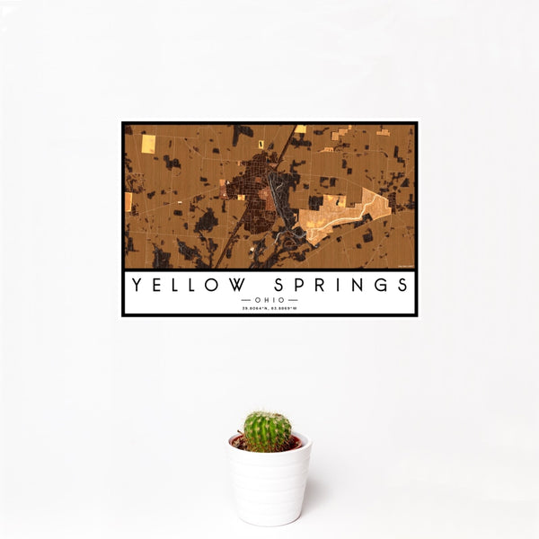 Yellow Springs - Ohio Map Print in Ember