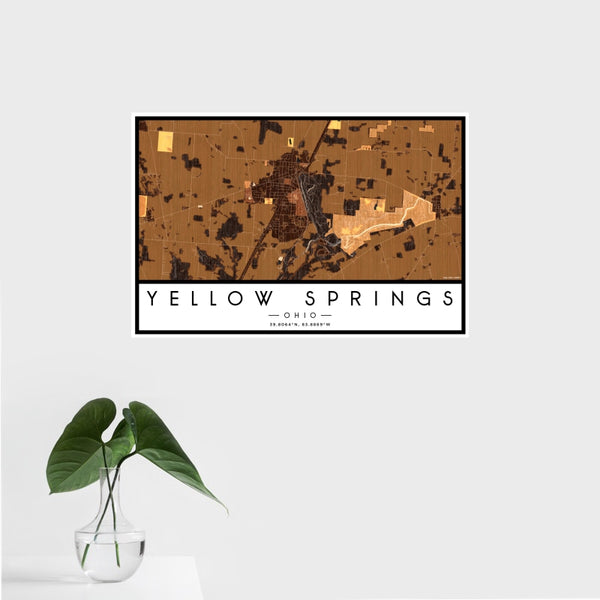 Yellow Springs - Ohio Map Print in Ember