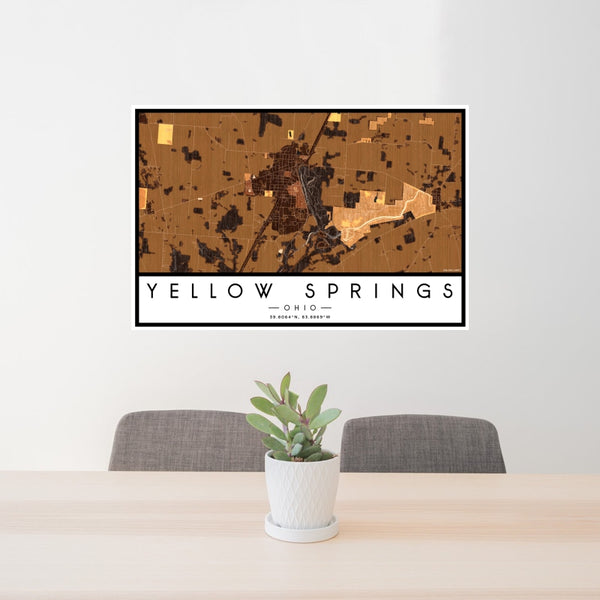 Yellow Springs - Ohio Map Print in Ember