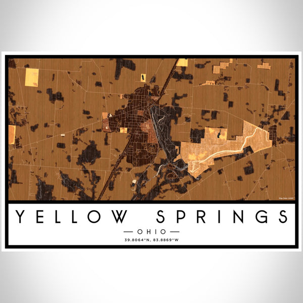 Yellow Springs - Ohio Map Print in Ember