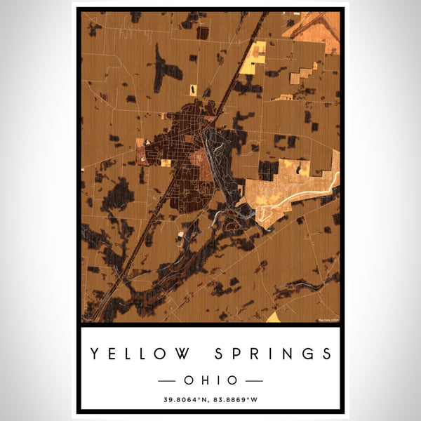 Yellow Springs - Ohio Map Print in Ember