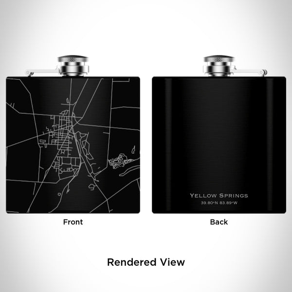 Yellow Springs - Ohio Map Hip Flask in Matte Black