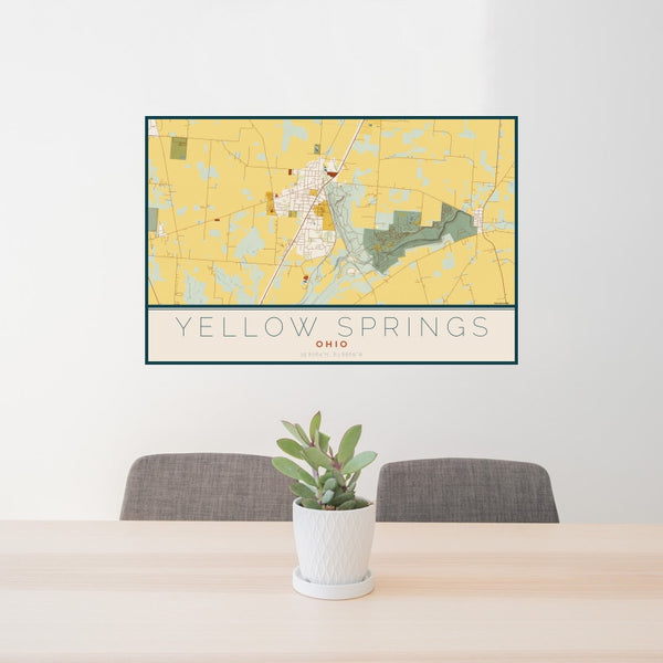 Yellow Springs - Ohio Map Print in Woodblock