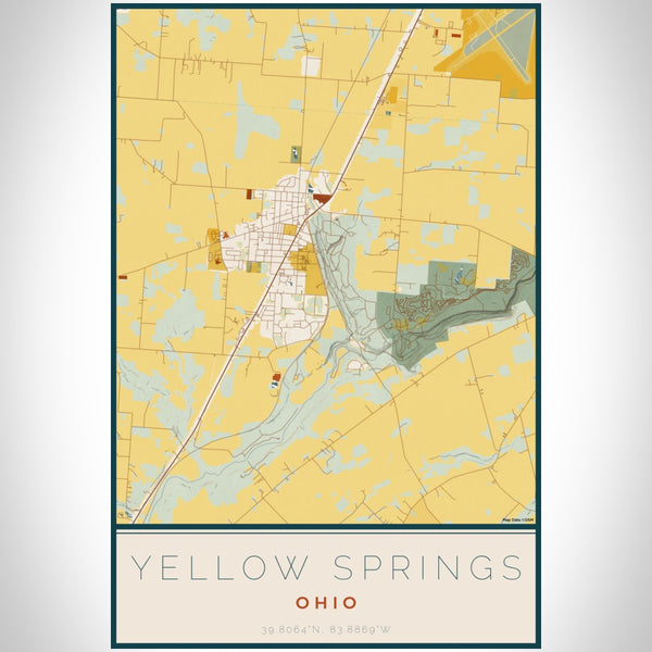 Yellow Springs - Ohio Map Print in Woodblock