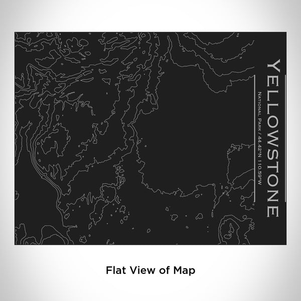 Yellowstone National Park - Wyoming Map Bottle with Bamboo Top in Matte Black
