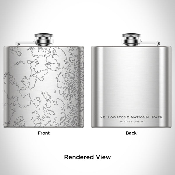 Yellowstone National Park - Wyoming Map Hip Flask
