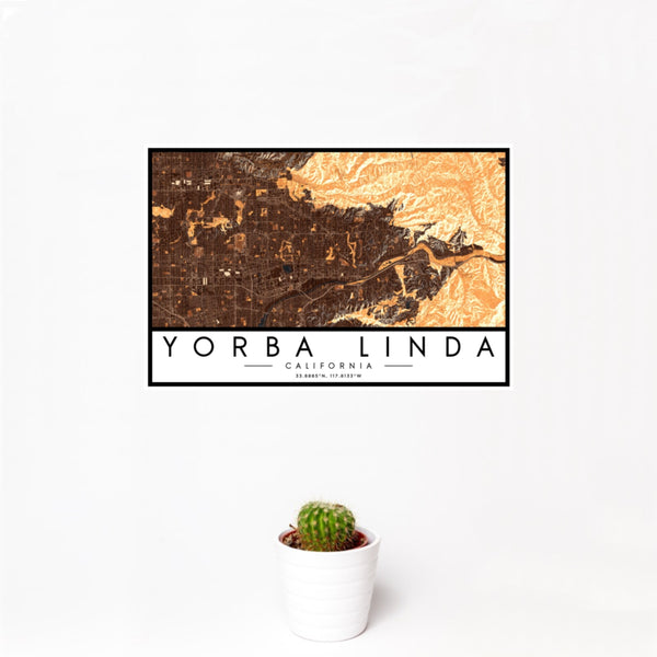 Yorba Linda - California Map Print in Ember