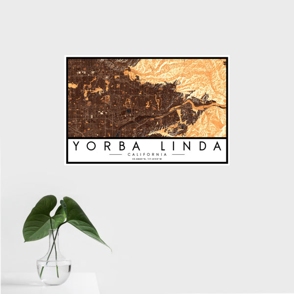 Yorba Linda - California Map Print in Ember